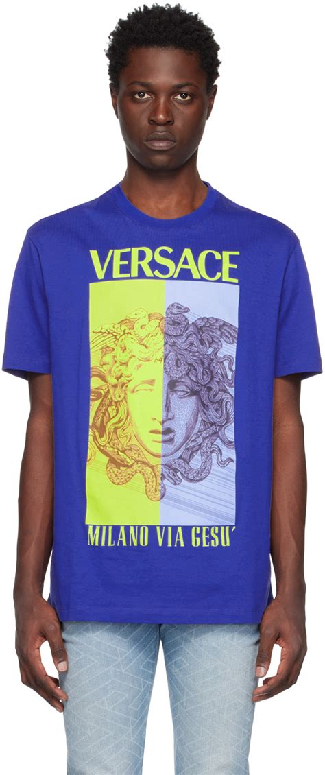 versace blue shirts|Versace graphic t shirts.